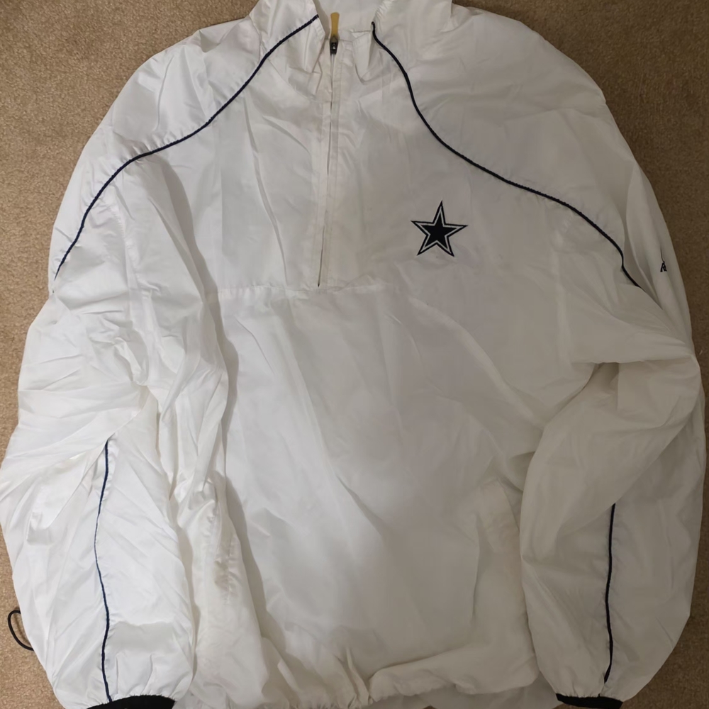 Cowboys Team Apparel Reebok White Windbreaker 2XL